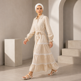 Women Linen Tiered Maxi Dress