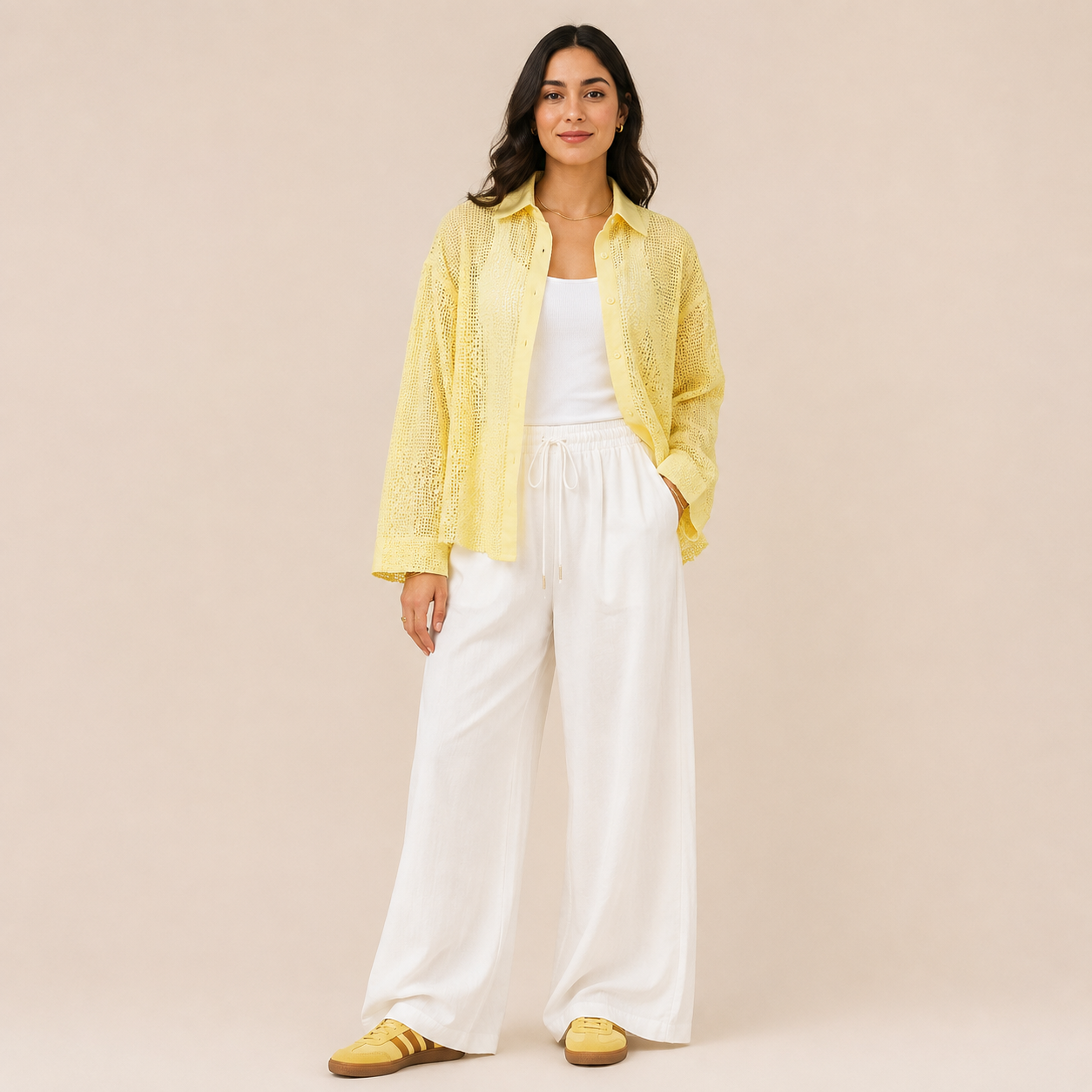 Women Panel Button-Up Shirt