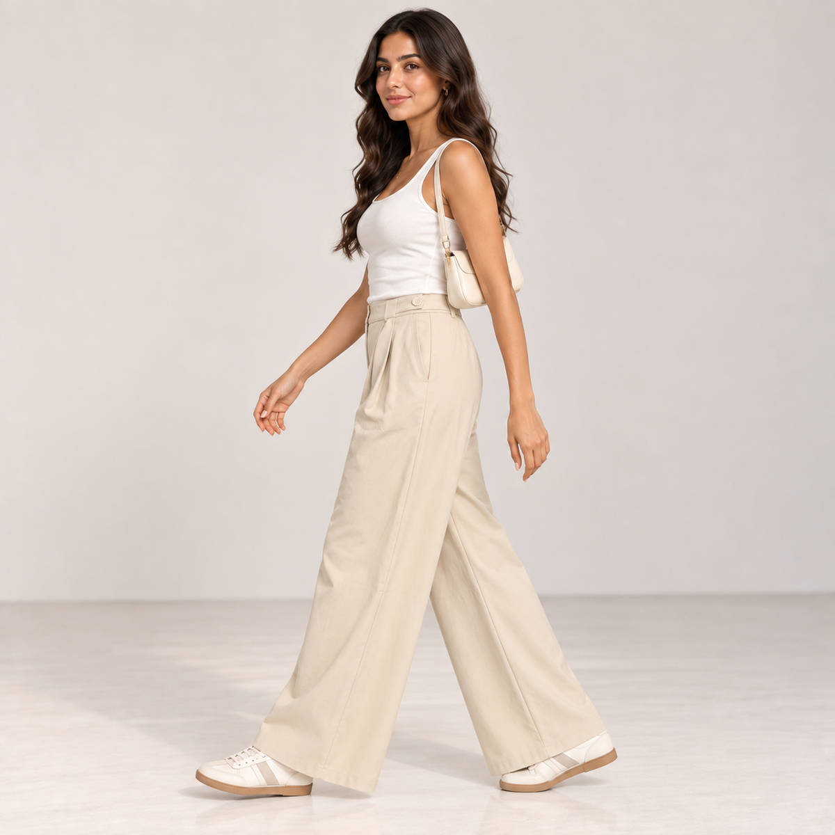 Women Pleated Wide-Leg Pants