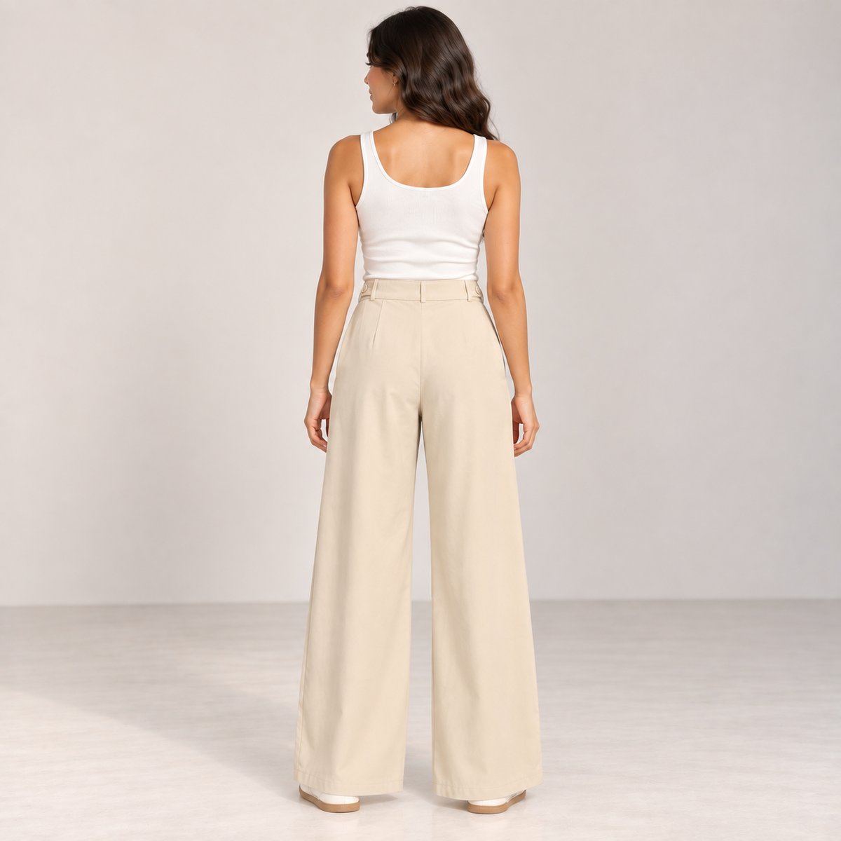 Women Pleated Wide-Leg Pants