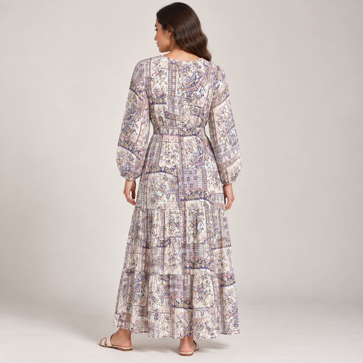 Women Wrap Detail Asymmetric Midi Dress