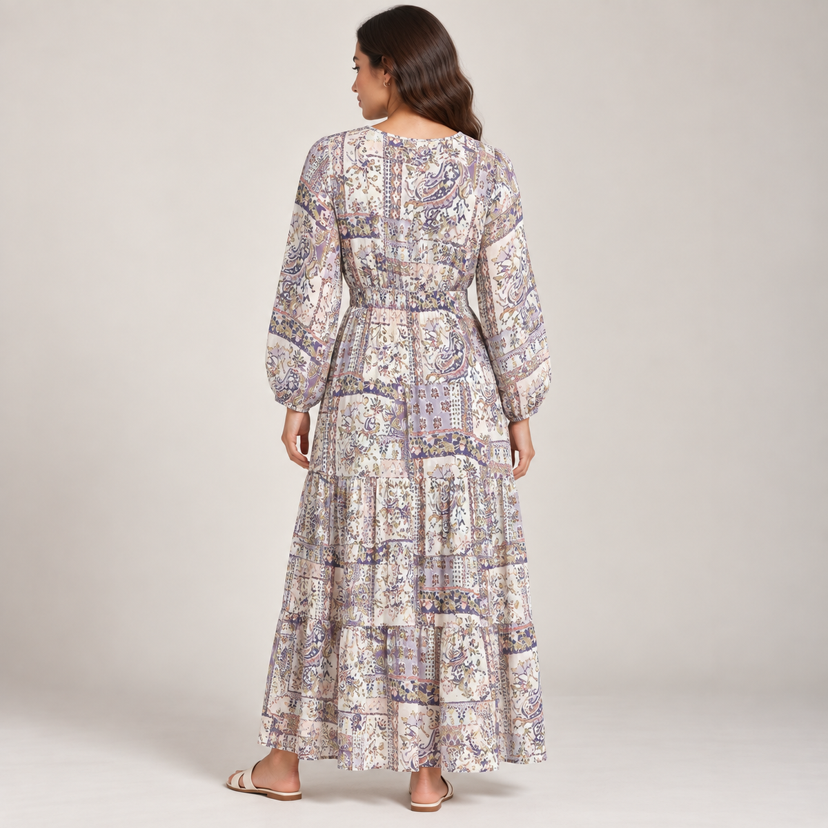 Women Wrap Detail Asymmetric Midi Dress