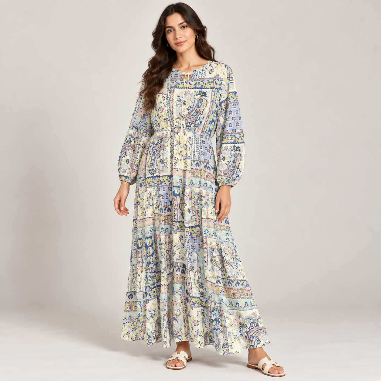 Women Wrap Detail Asymmetric Midi Dress