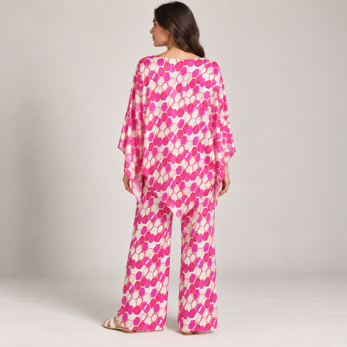 Women Geometric Print Relaxed Two-Piece Set