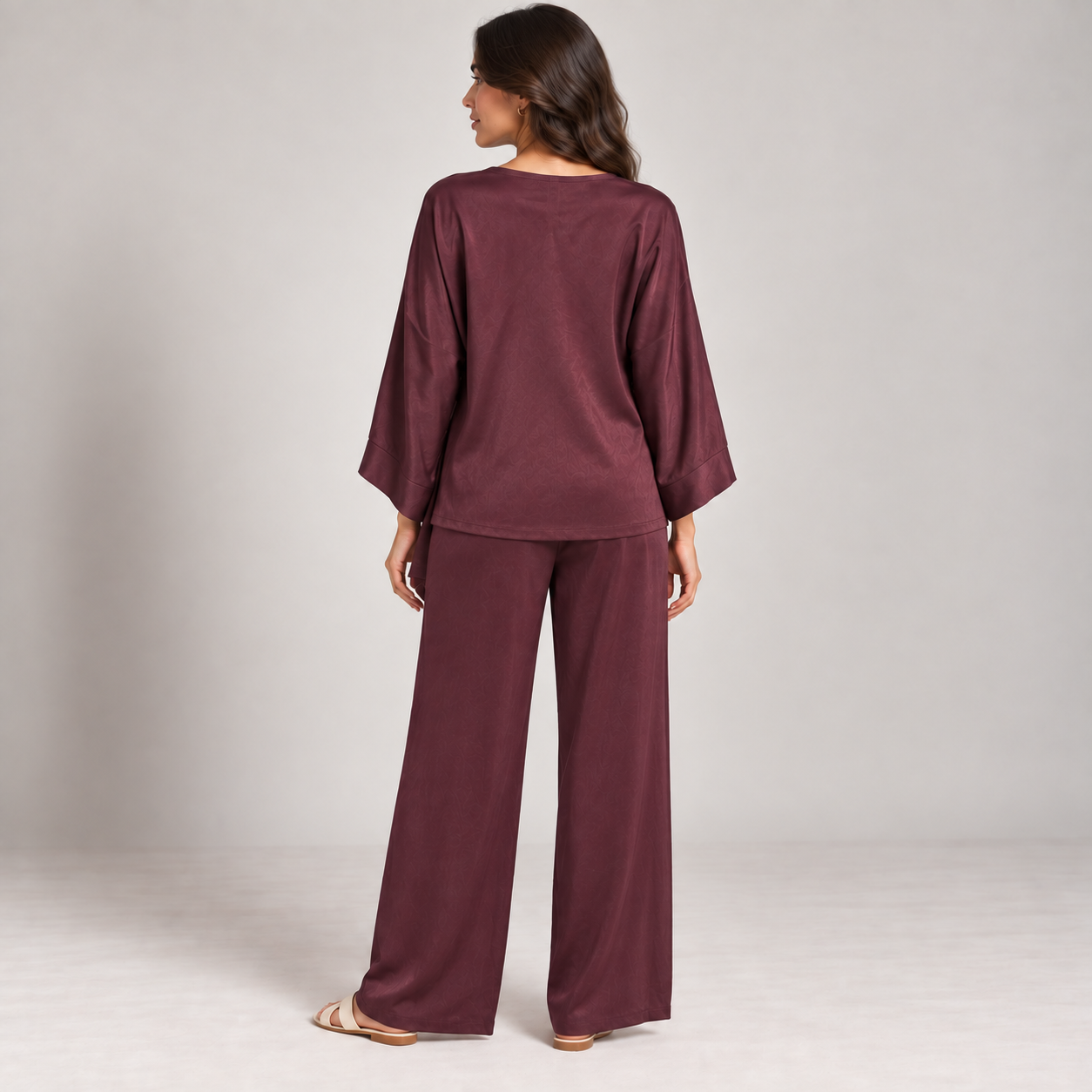 Women Satin Wrap Two-Piece Set