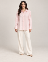 Women Rhinestone Pinstripe Shirt