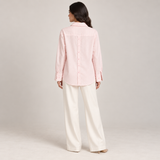 Women Rhinestone Pinstripe Shirt