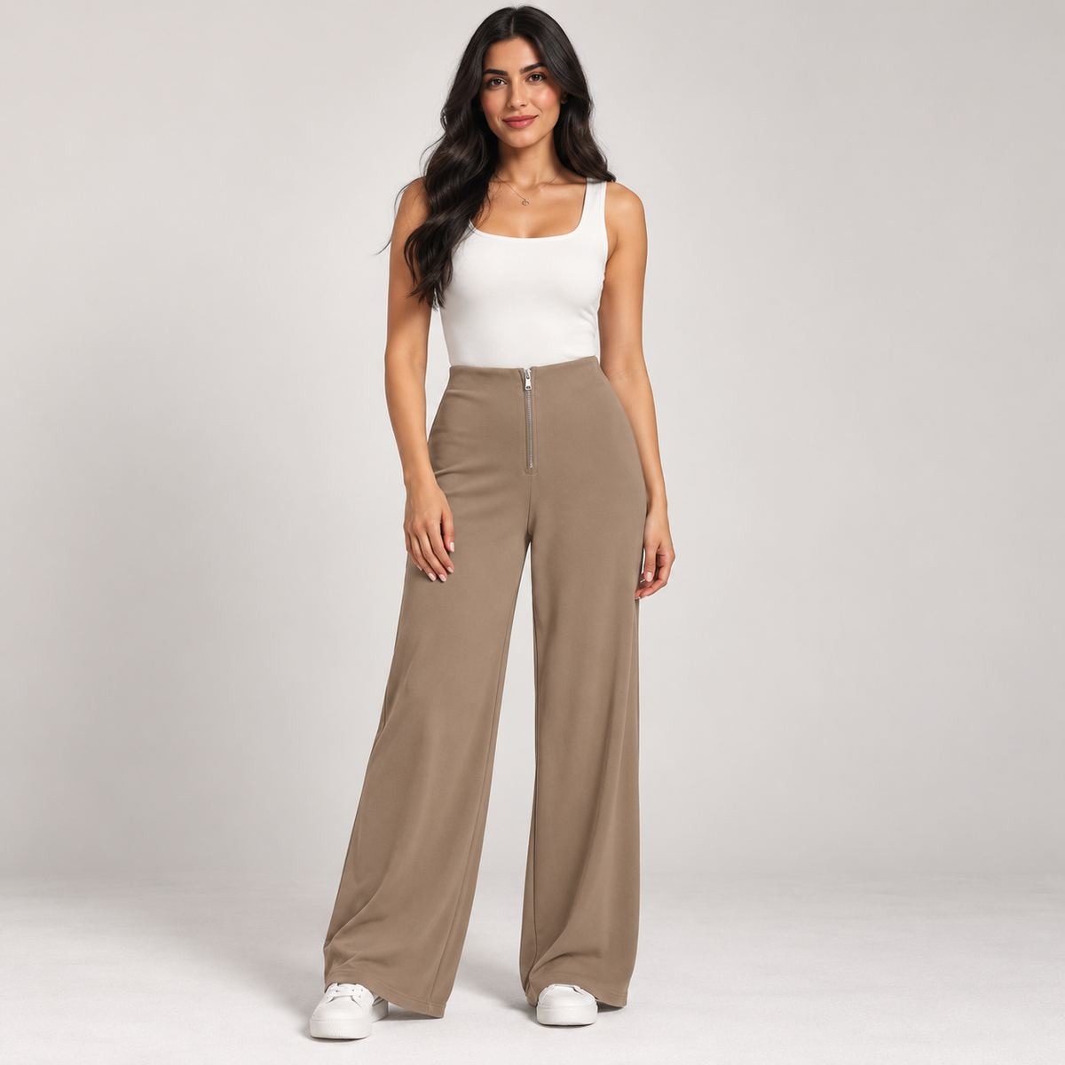 High-Waist Wide-Leg Trousers