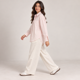 Women Rhinestone Pinstripe Shirt