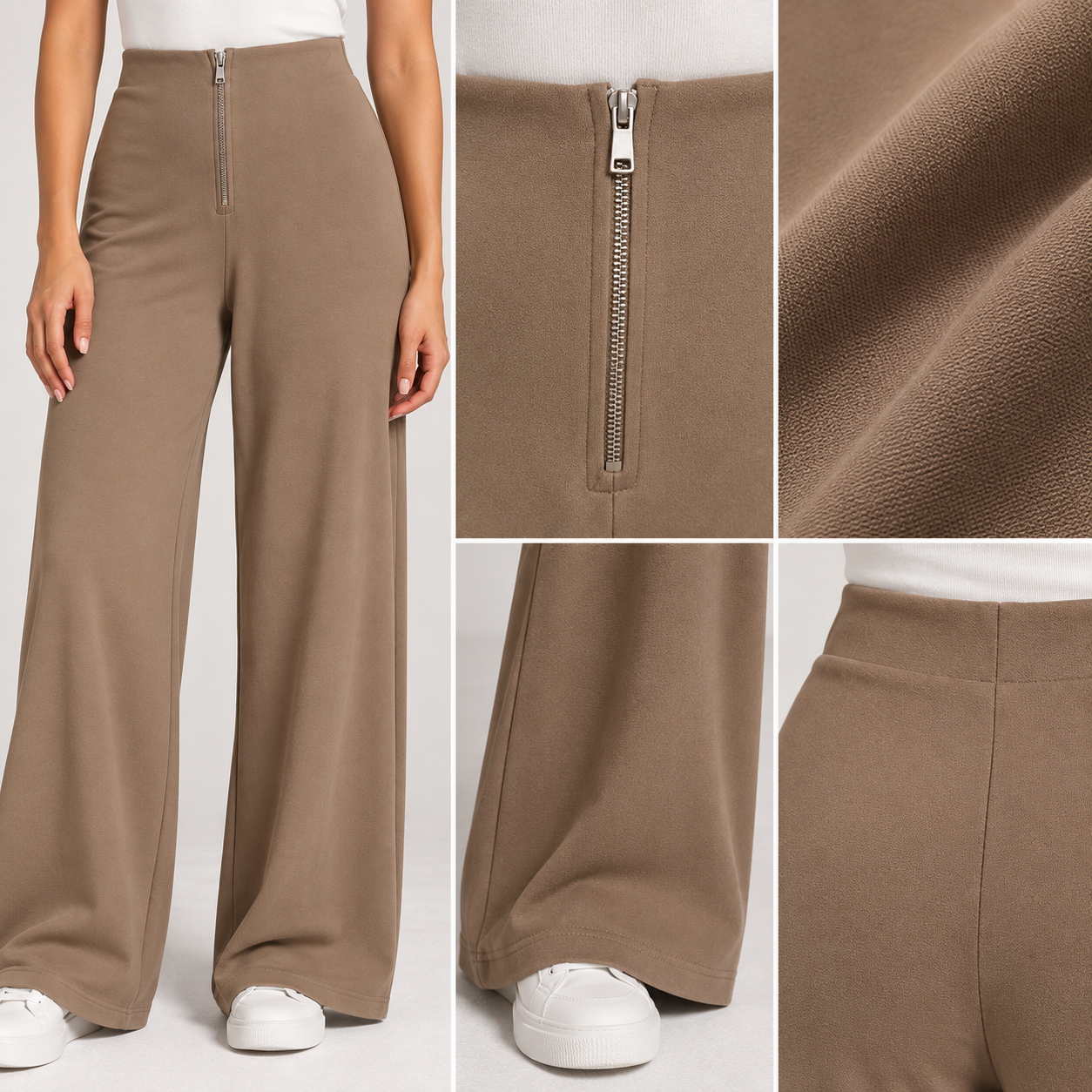 High-Waist Wide-Leg Trousers
