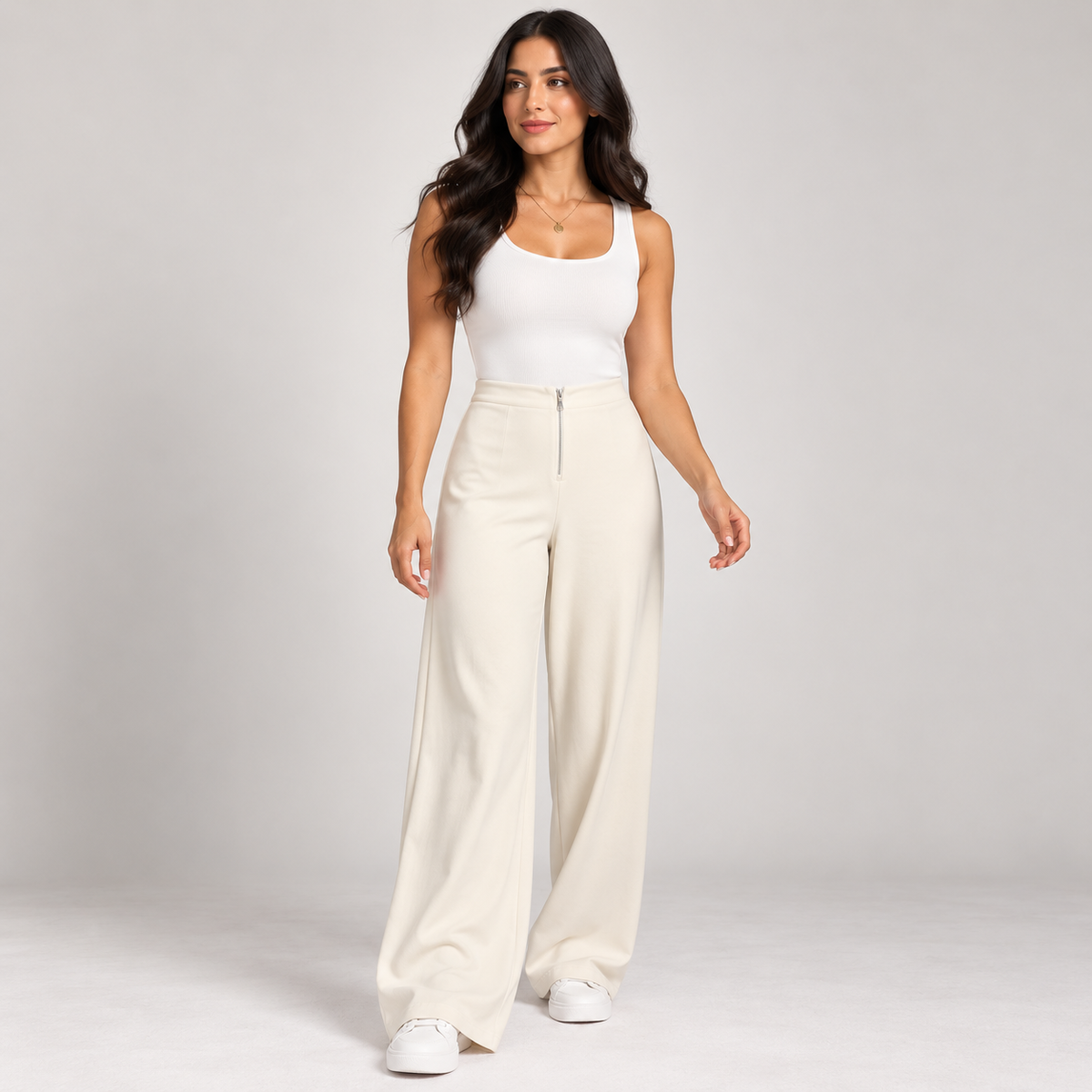 High-Waist Wide-Leg Trousers