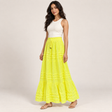 Women Tiered Drawstring Maxi Skirt
