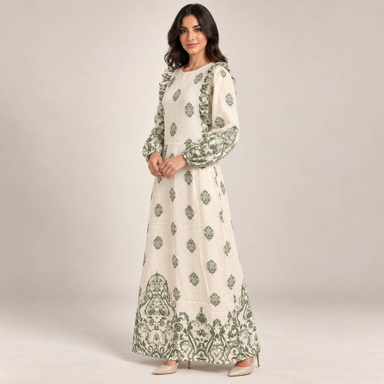 Women Ornamental Print Maxi Dress