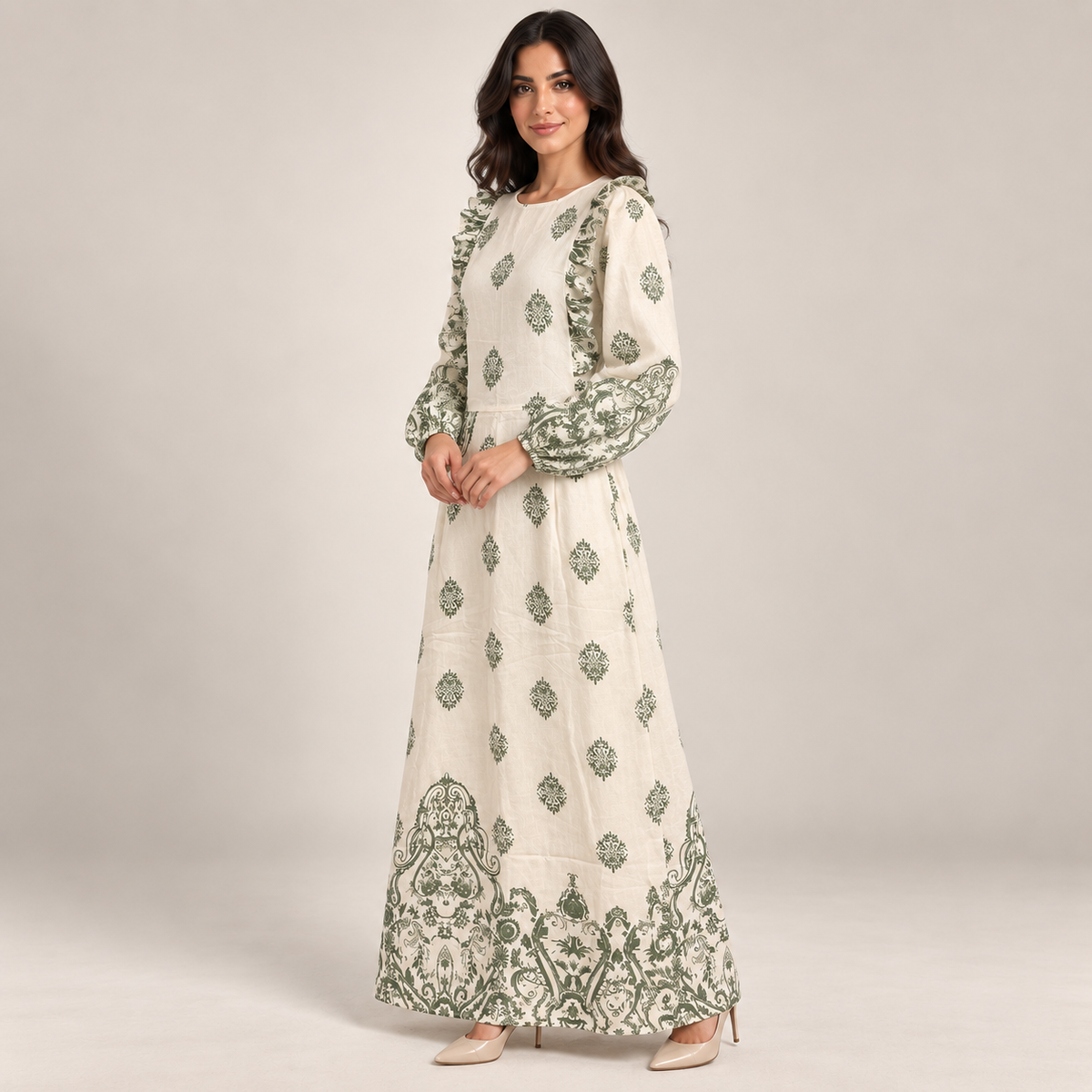 Women Ornamental Print Maxi Dress