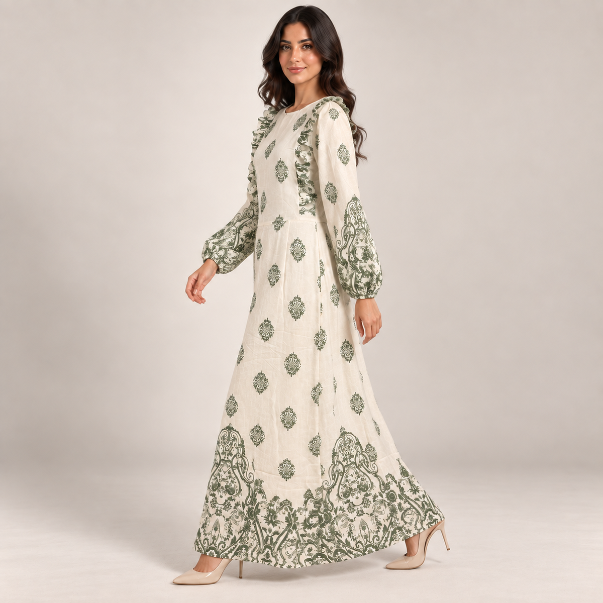 Women Ornamental Print Maxi Dress