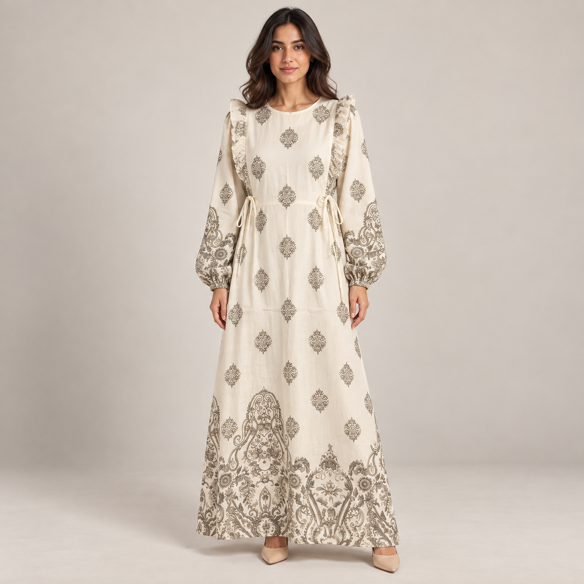 Women Ornamental Print Maxi Dress