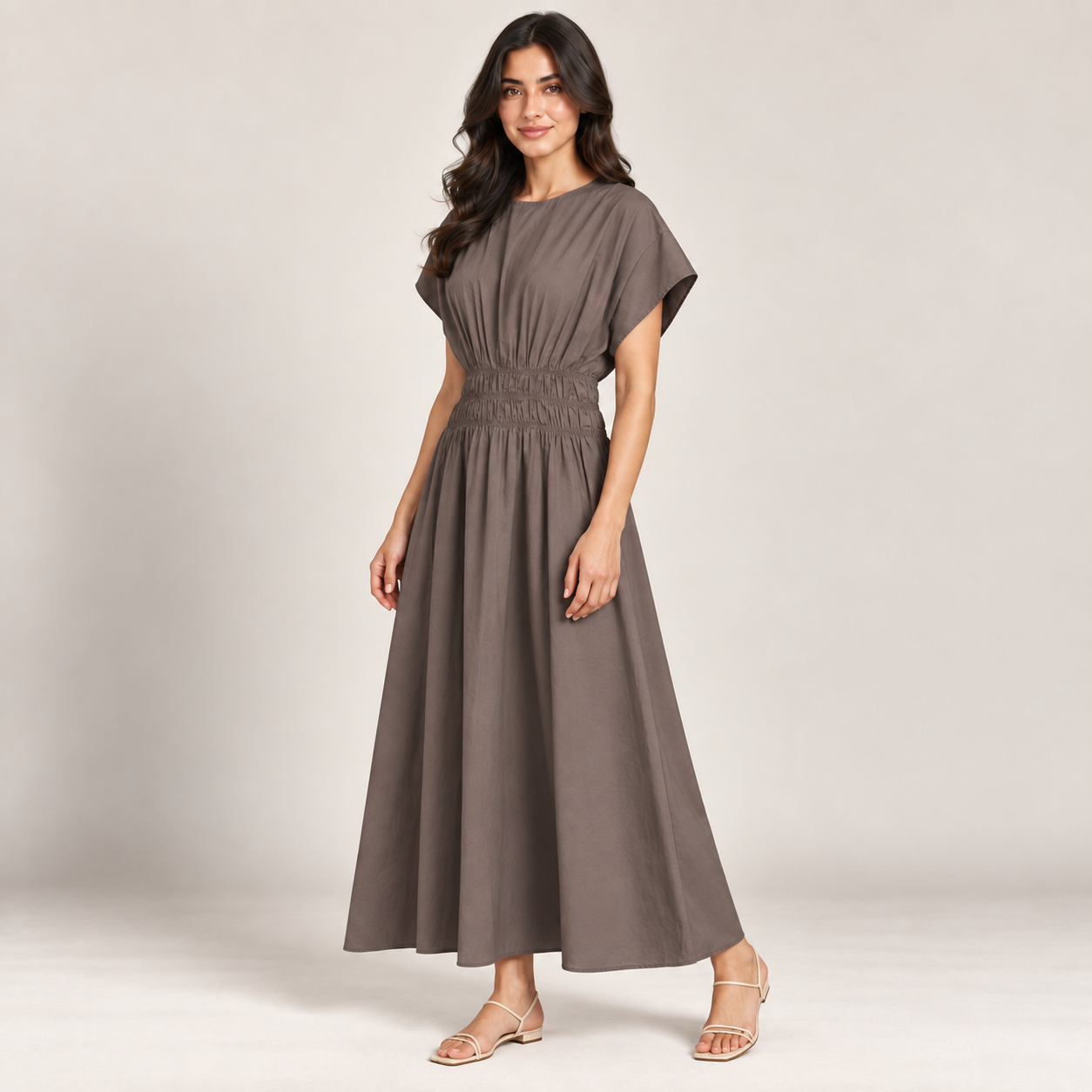 Women Wrap Detail Asymmetric Midi Dress
