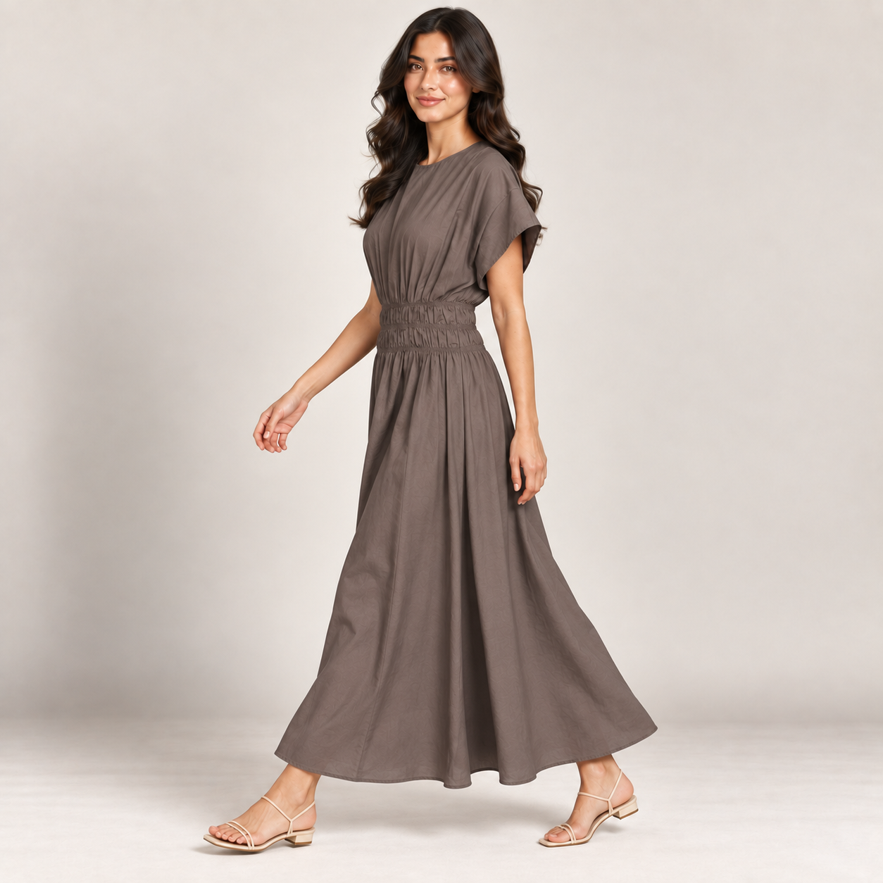 Women Wrap Detail Asymmetric Midi Dress