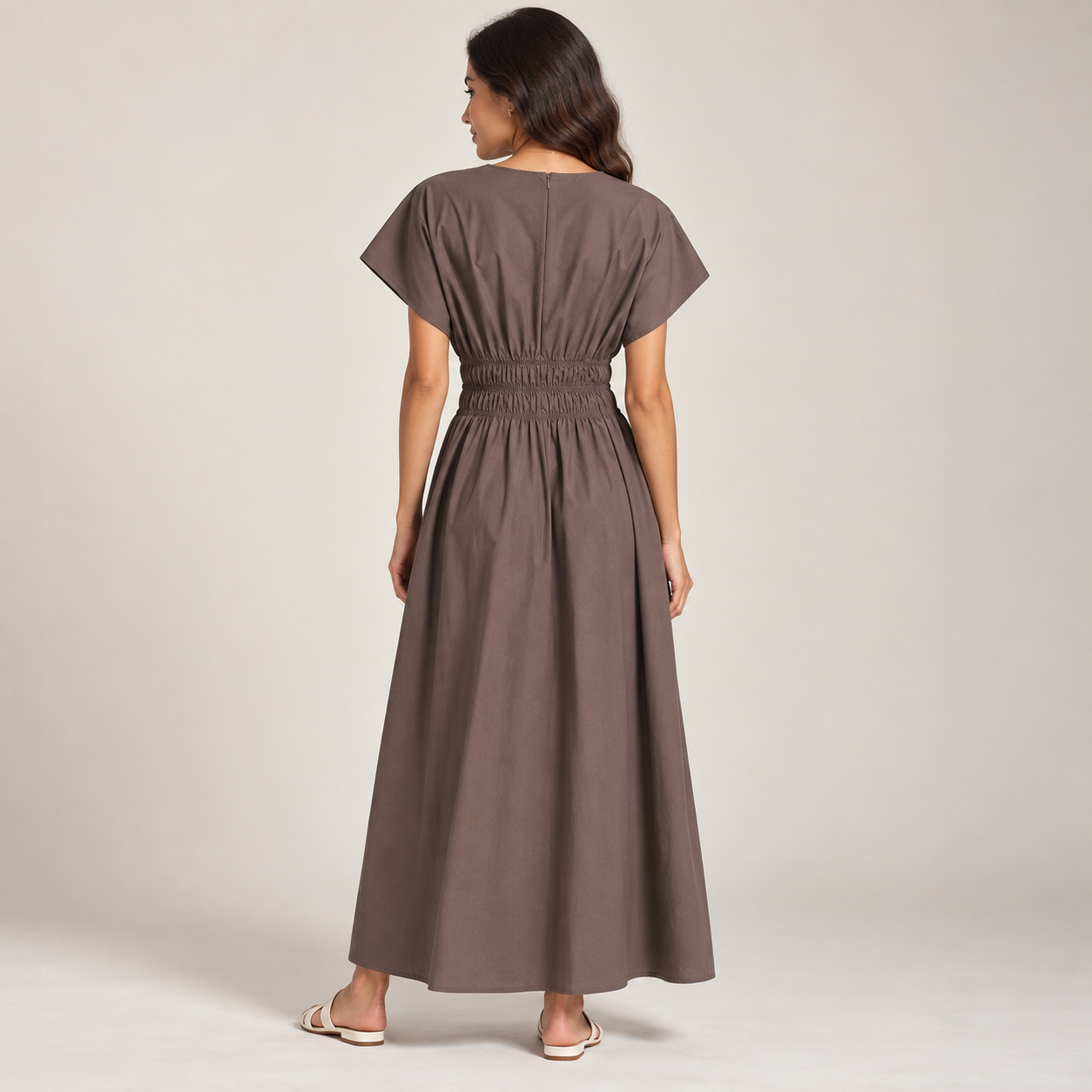 Women Wrap Detail Asymmetric Midi Dress