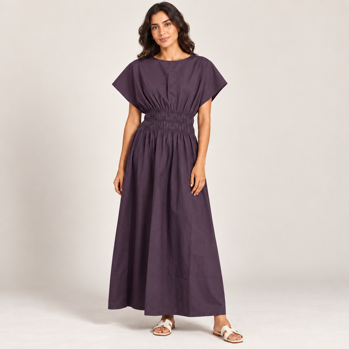 Women Wrap Detail Asymmetric Midi Dress