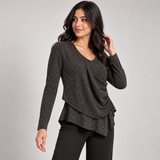 Asymmetric Ruched Shimmer Top