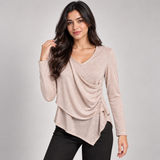 Asymmetric Ruched Shimmer Top