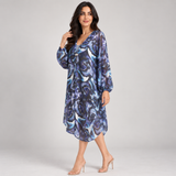Abstract Print Chiffon Long Cardigan