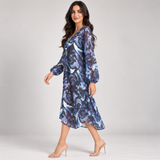 Abstract Print Chiffon Long Cardigan