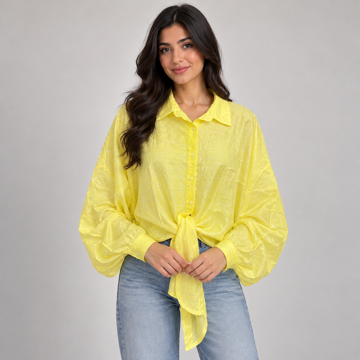 Sparkle Tie-Front Shirt