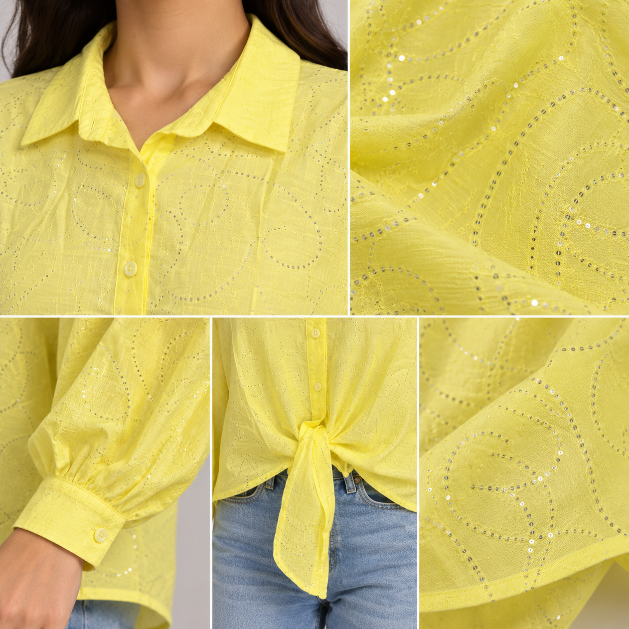 Sparkle Tie-Front Shirt