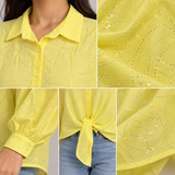 Sparkle Tie-Front Shirt