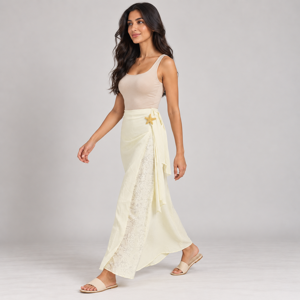 Starfish Detail Wrap Maxi Skirt
