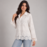 Embroidered Lace Detail Shirt