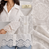 Embroidered Lace Detail Shirt
