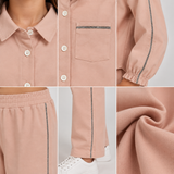 Girls’ Embellished Stripe Shirt & Trouser Set