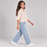 Girls’ Textured Gold Button Blouse