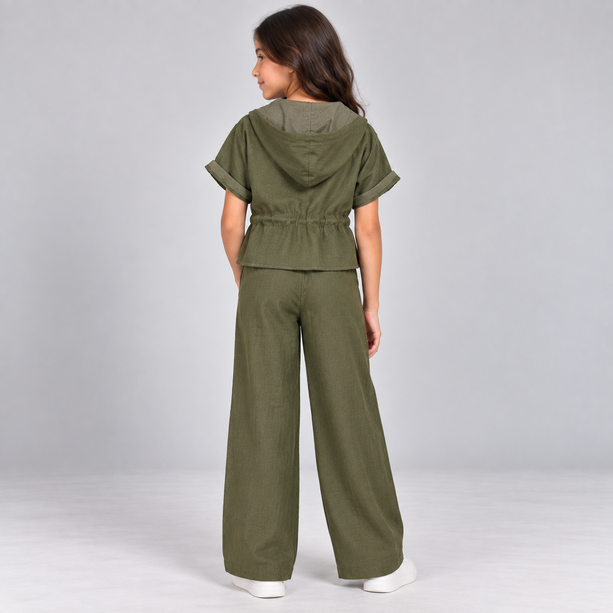Girls’ Utility Tie-Waist Shirt & Wide-Leg Trouser Set