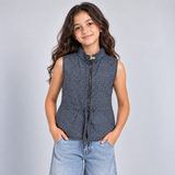 Girls Sparkle Drawstring Waist Vest