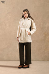 Girls Belted Teddy Coat