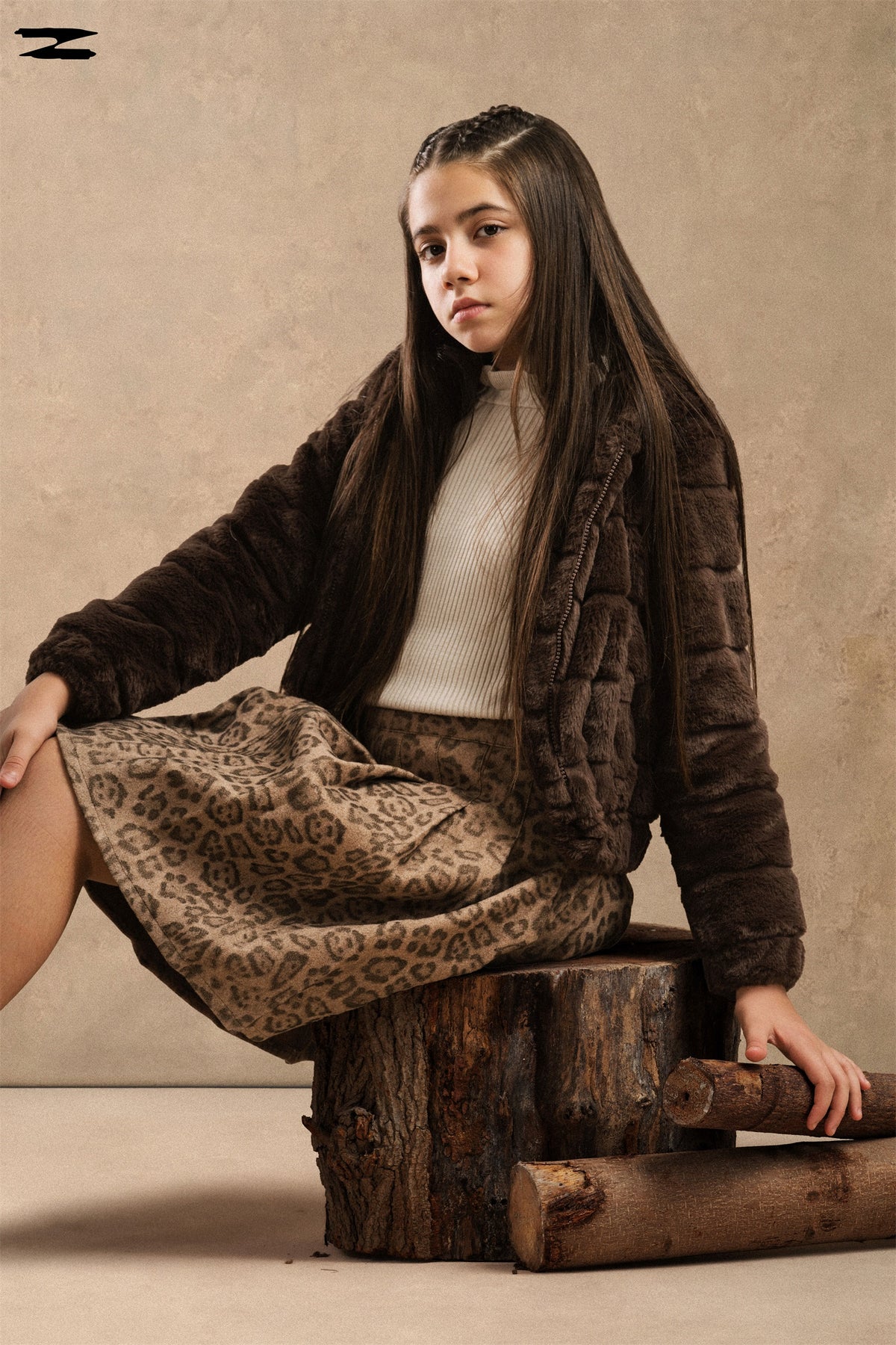 Girls Faux Fur Bomber Jacket
