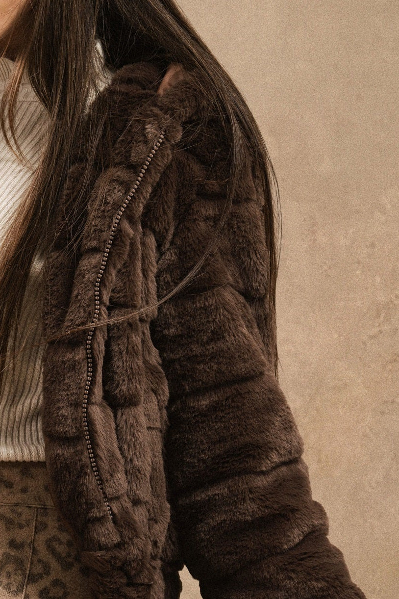 Girls Faux Fur Bomber Jacket