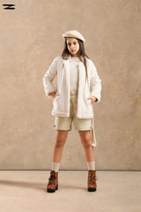 Girls Faux Suede Shearling Belted Jacket