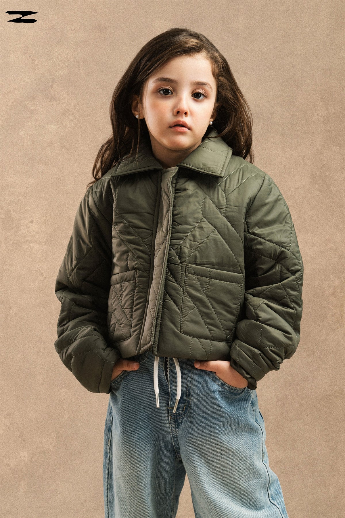 Girls Quilted Bomber Jacket