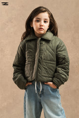 Girls Quilted Bomber Jacket