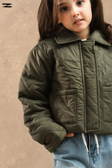 Girls Quilted Bomber Jacket