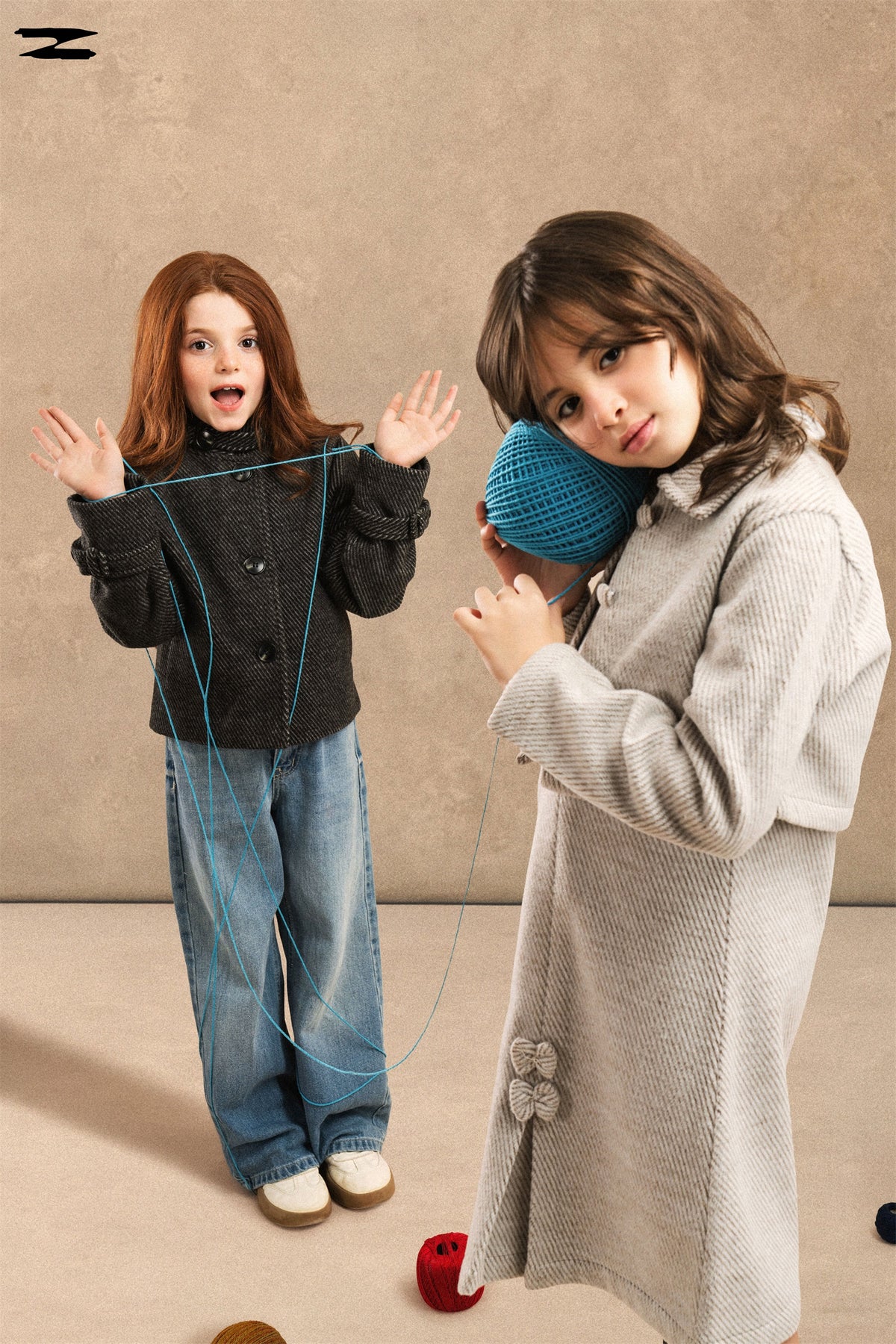 Girls Twill Stand Collar Button Jacket