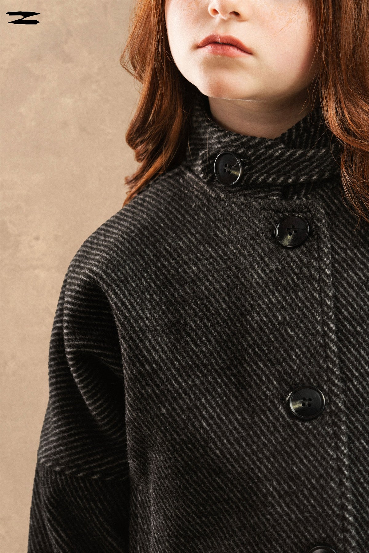 Girls Twill Stand Collar Button Jacket