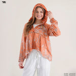 Load image into Gallery viewer, Hooded Floral Zip Top