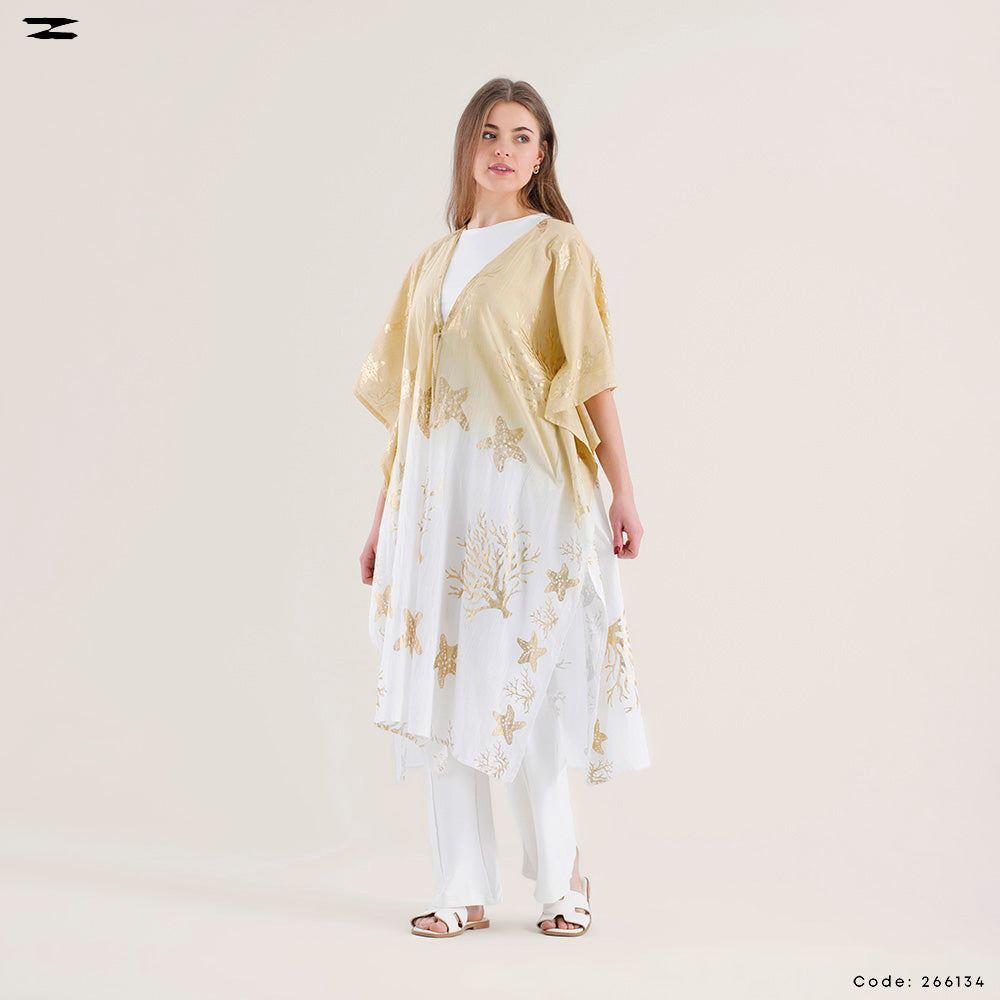 Golden Print Long Cardigan