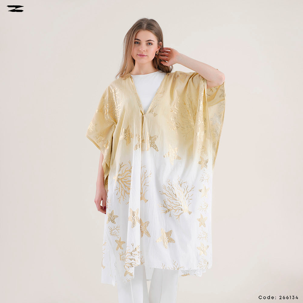 Golden Print Long Cardigan